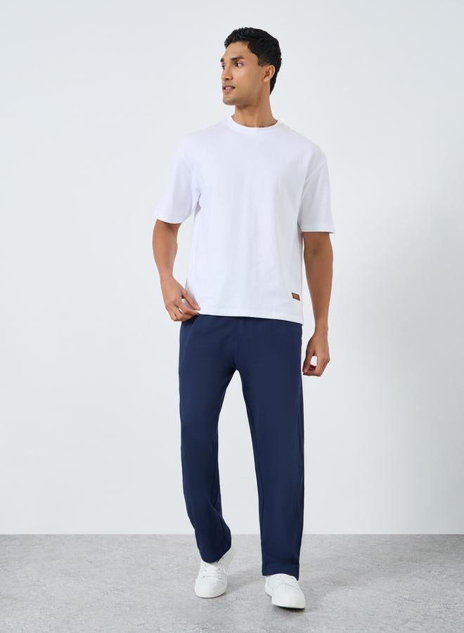 Styli Men Navy Blue Relaxed Fit Joggers - Image 1